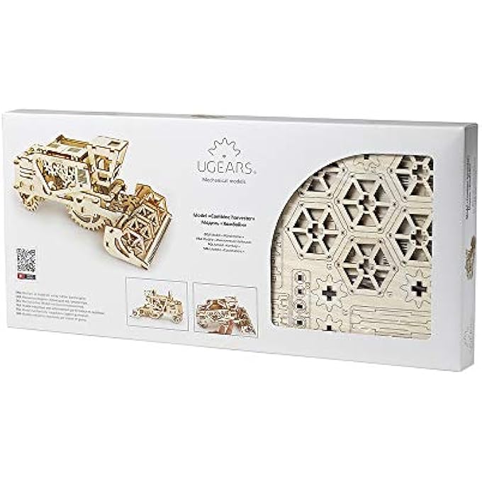 MADE IN EUROPE, 3D WOODEN PUZZLE COMBINE HARVESTER, MECHANICAL MODEL KIT WITH 154 PARTS, DIY, SELF-ASSEMBLY, WOODCRAFT CONSTRUCTION TOY, PERFECT FOR GIFTING, NO GLUE NEEDED, BROWN, UGR-70010 - Image 3